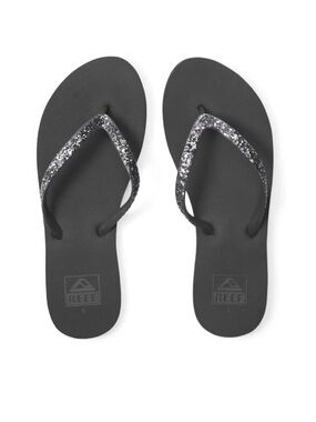 Reef Women's Stargazer flip flips with Silver Glitter Straps